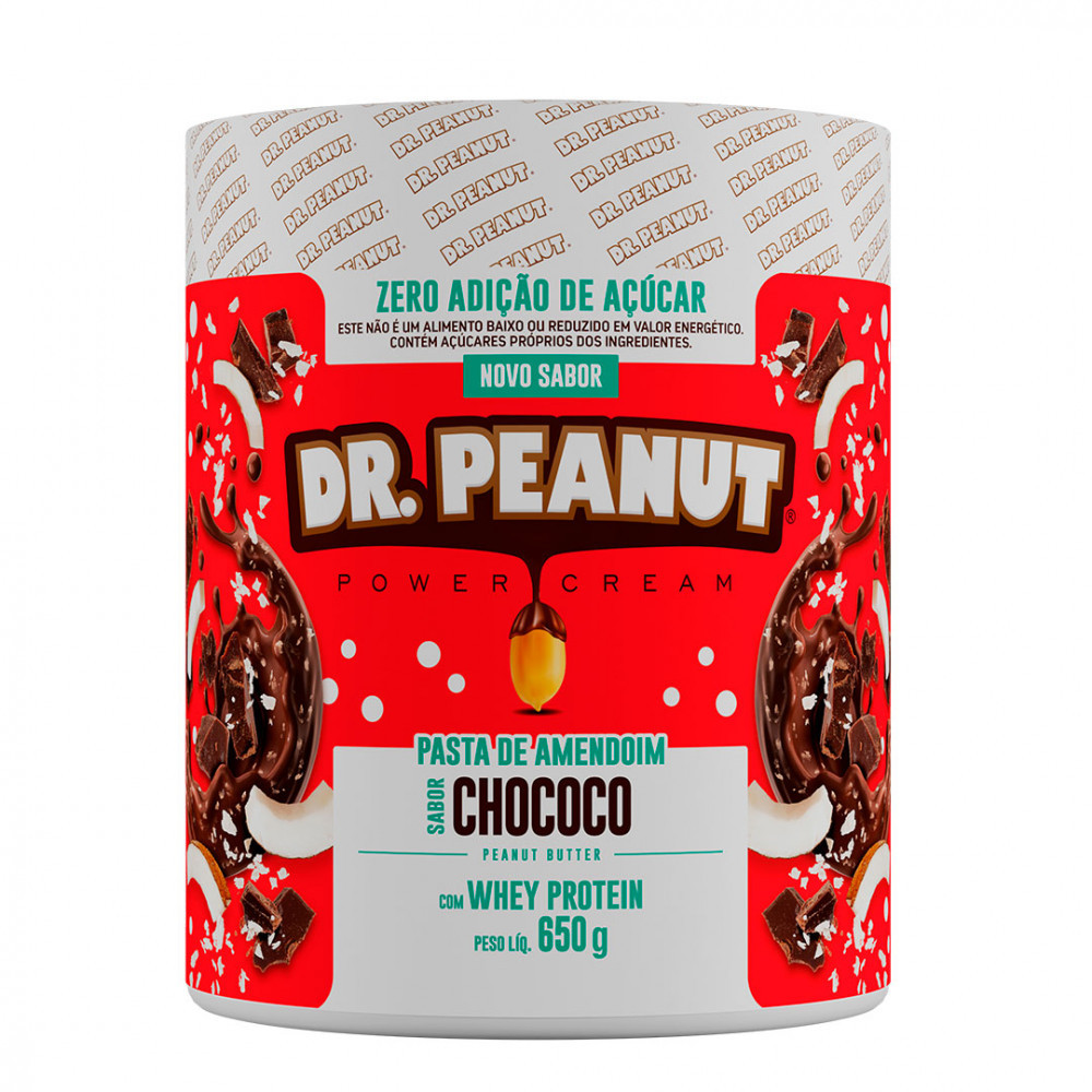 Pasta de Amendoim Dr. Peanut sabor chocolate branco com whey isolado - 650g